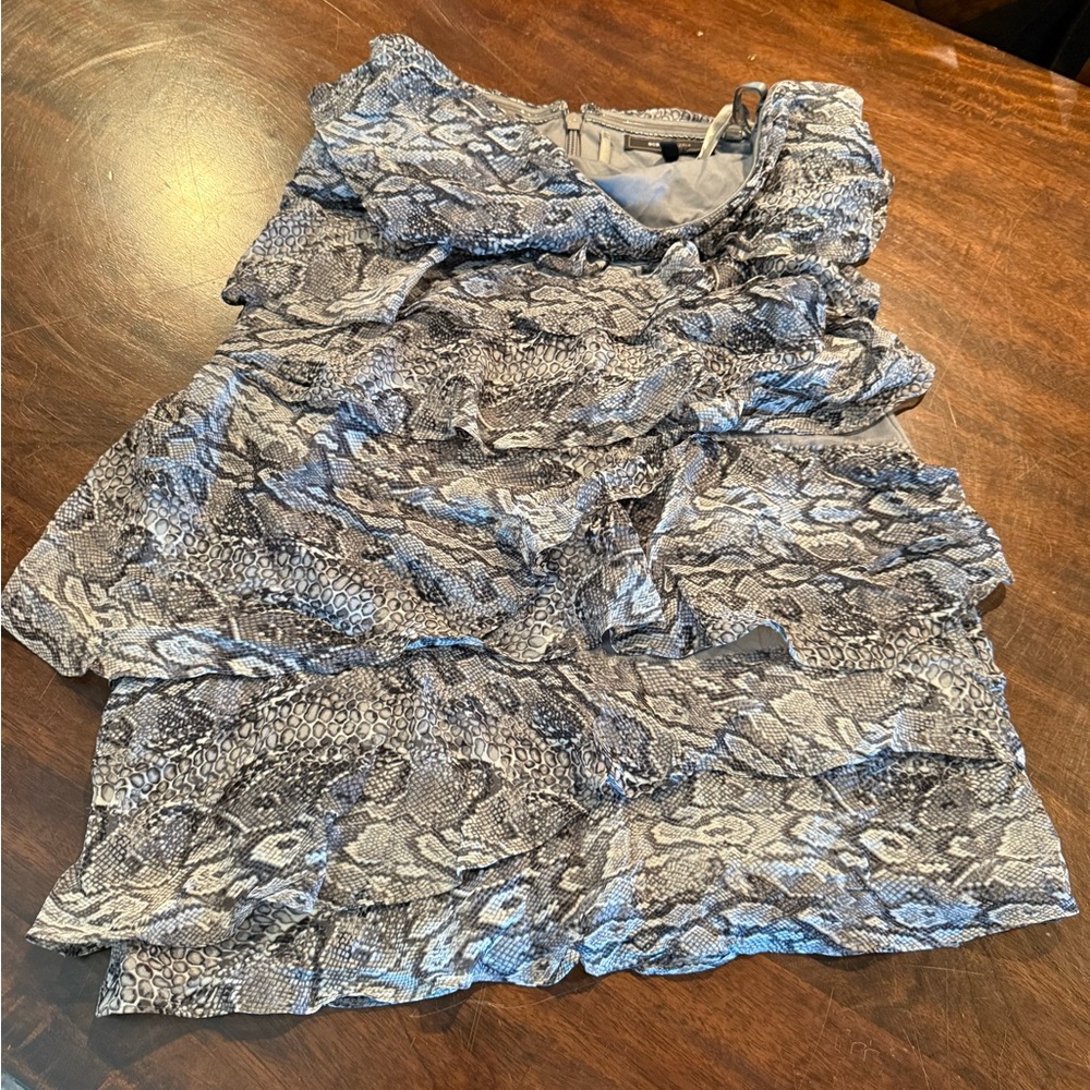 BCBG Mini strapless snake print dress size 8